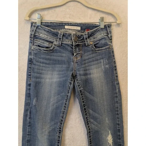 Stetson Hollywood Women's Size 0 Bootcut Jeans Regular Blue Distressed - Picture 2 of 10